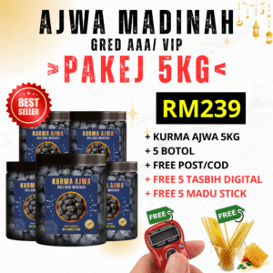 5KG KURMA AJWA MADINAH (5 BOTOL)- RM239 (FREE GIFT)